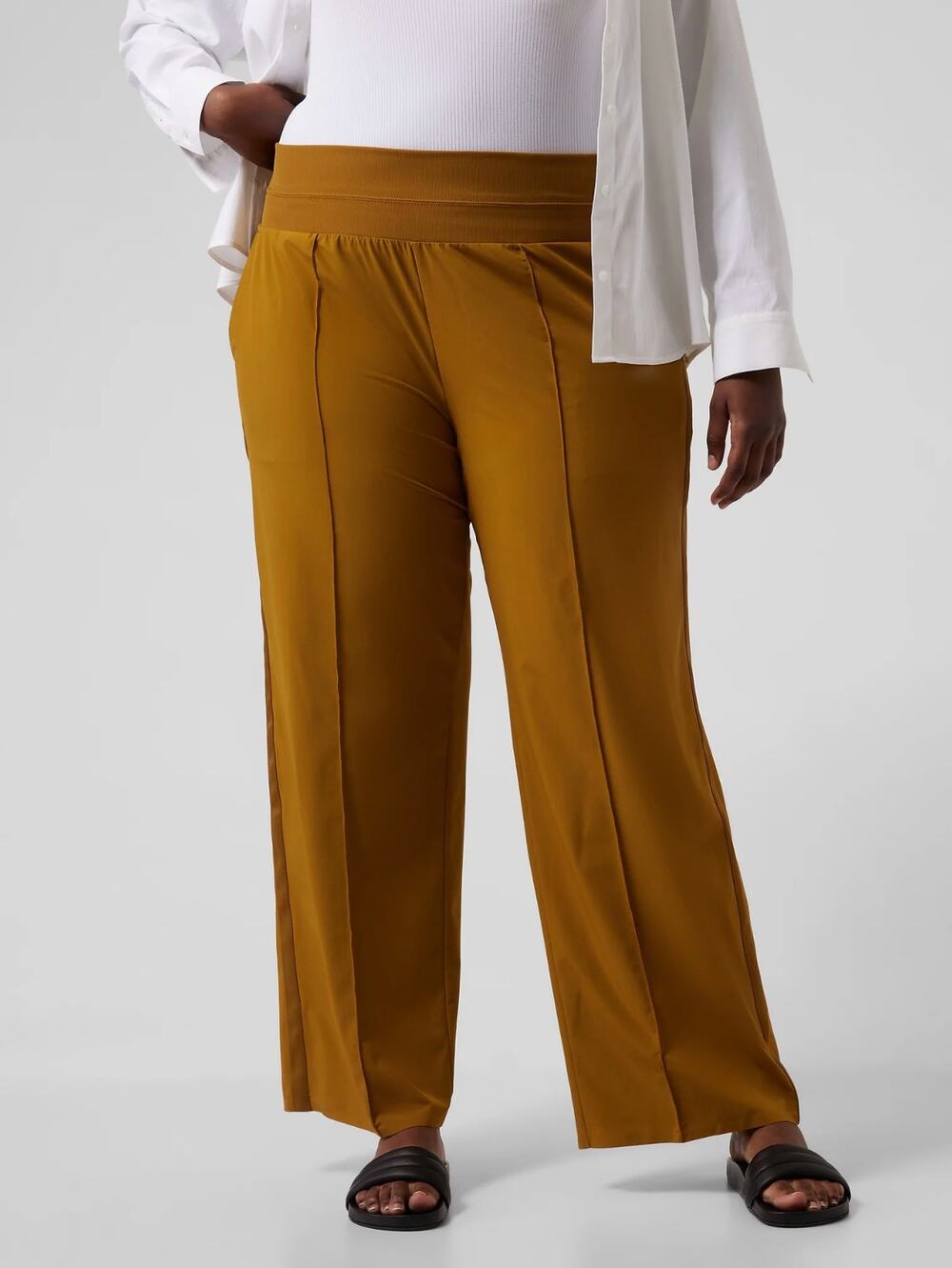 Athleta Nolita Wide Leg Pant Brass Yellow Size 14